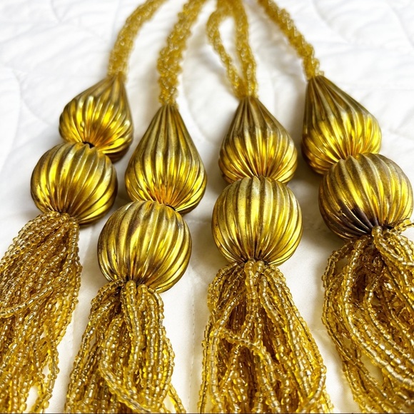 Gold Beaded Tassel‎ Tiebacks - Picture 2 of 6